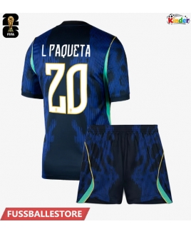 Günstige Brasilien Lucas Paqueta #20 Auswärts Trikotsatzt Kinder WM 2026 Kurzarm (+ Kurze Hosen)